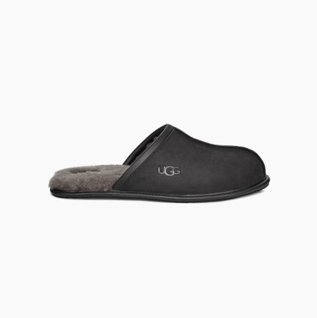 UGG Scuff Leather - Tøfler Herre - Svart (NO-S454)